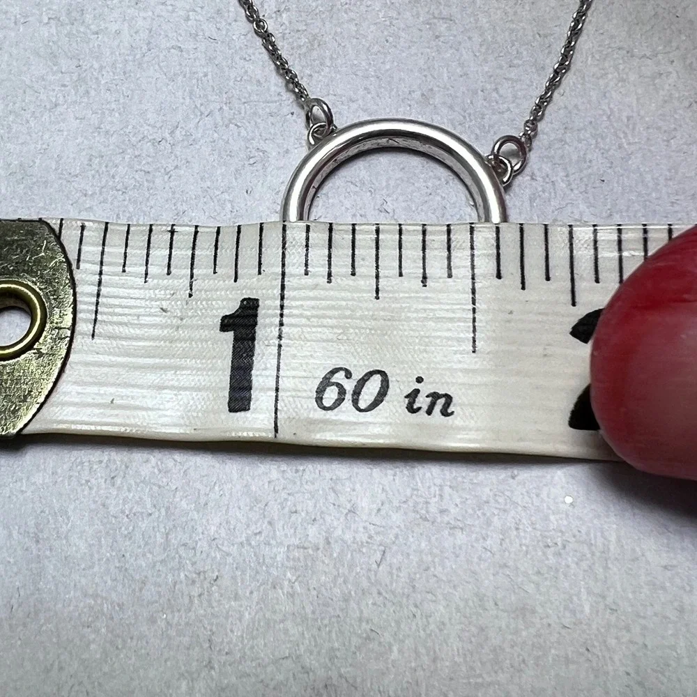 NVC Sterling‎ Silver 925 Circle Eternity Pendant Necklace Minimalist Chain Avon
